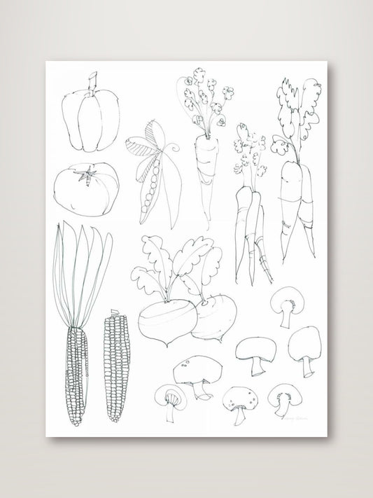 Line Art Veggies Crop