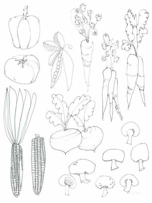 Line Art Veggies Crop