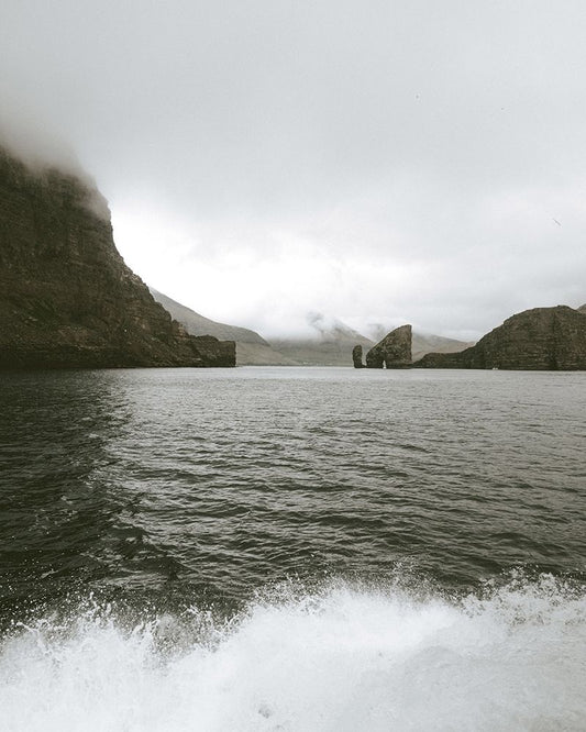 Moody Landscape with Crashing Waves