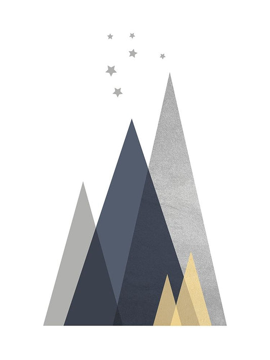 Navy, Yellow Grey Mountains I