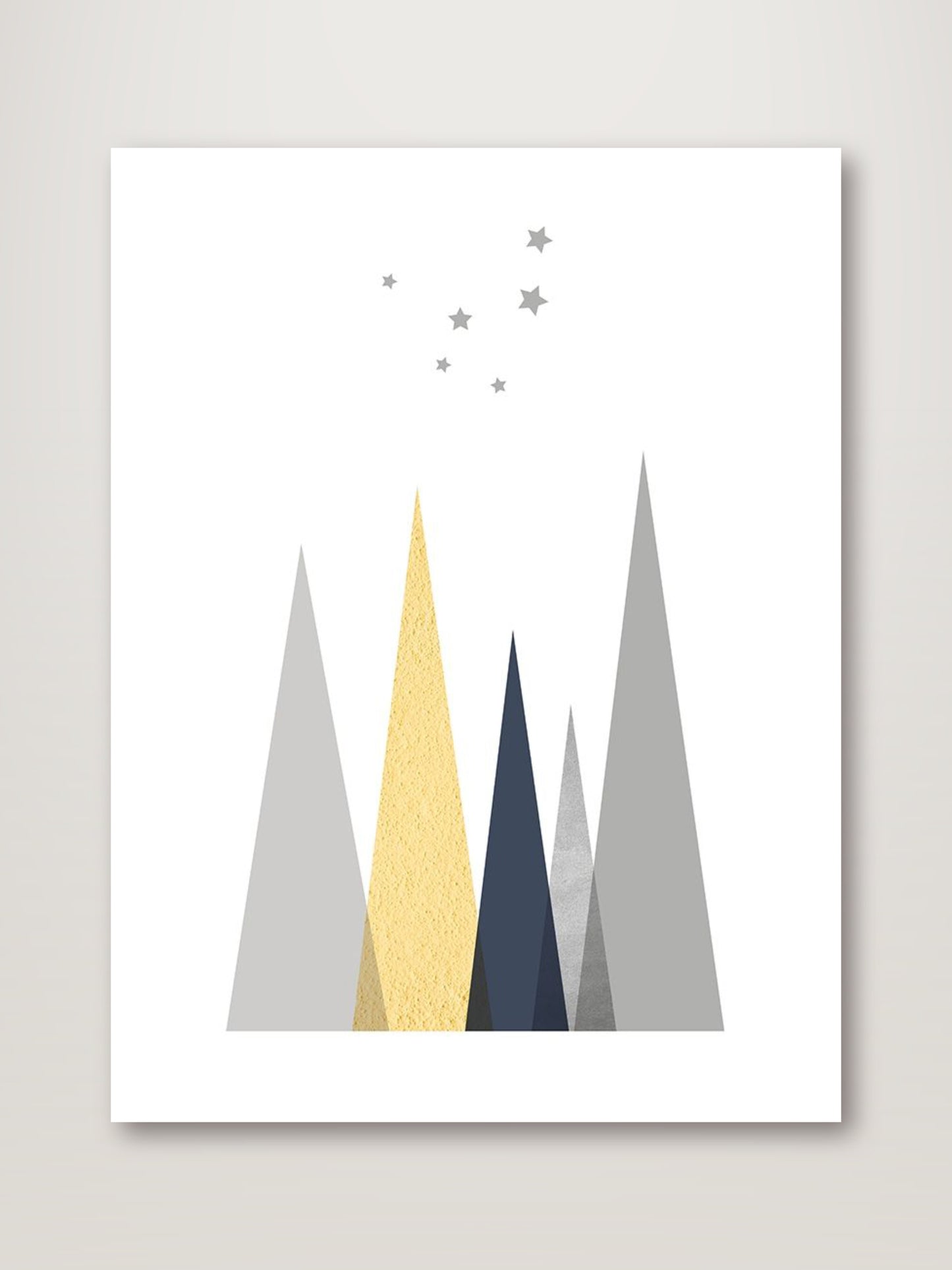 Navy, Yellow Grey Mountains II