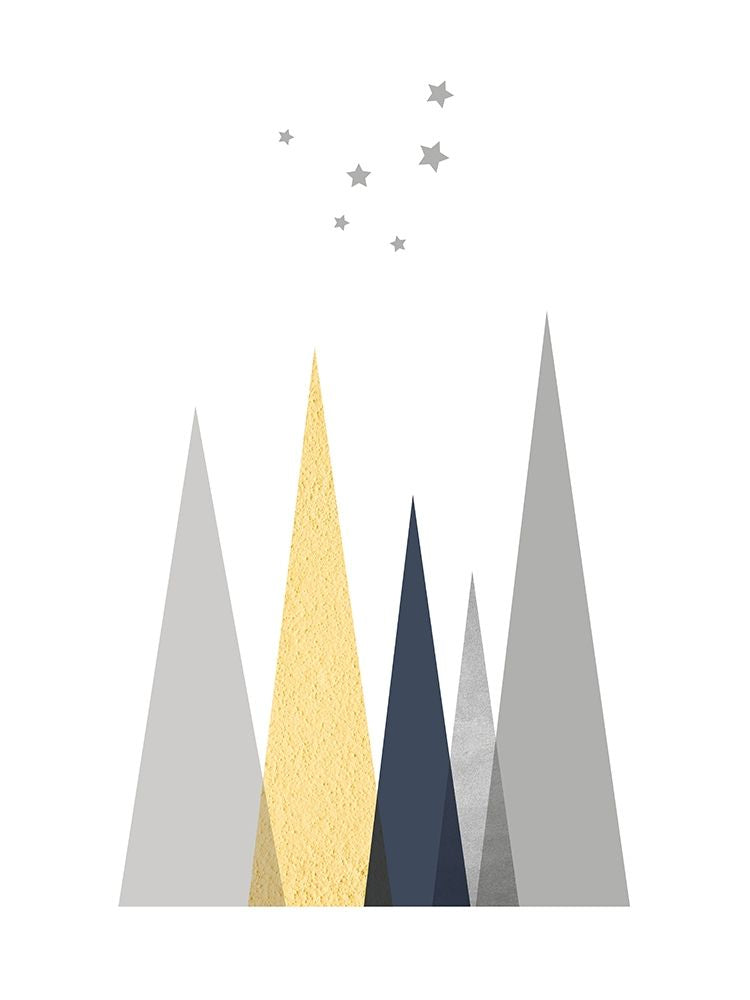 Navy, Yellow Grey Mountains II